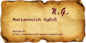 Mattanovich Győző névjegykártya