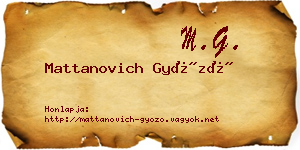 Mattanovich Győző névjegykártya